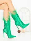 Botine cu Toc Subtire C-269 GREEN | STEPHAN