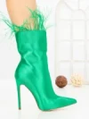Botine cu Toc Subtire C-269 GREEN | STEPHAN