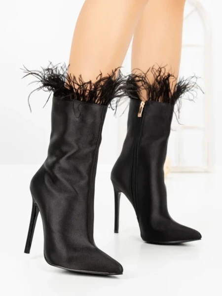 Botine cu Toc Subtire C-269 BLACK | STEPHAN