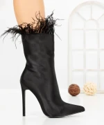 Botine cu Toc Subtire C-269 BLACK | STEPHAN