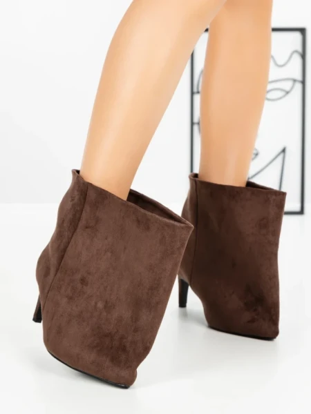 Botine cu Toc Subtire 52270 BROWN | GALLEVANI