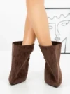 Botine cu Toc Subtire 52270 BROWN | GALLEVANI