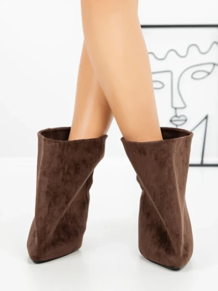 Botine cu Toc Subtire 52270 BROWN | GALLEVANI