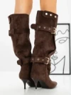 Cizme Dama cu Toc 52271 BROWN | GALLEVANI