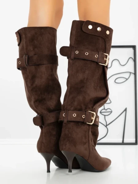 Cizme Dama cu Toc 52271 BROWN | GALLEVANI