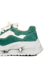 Pantofi Sport Dama din piele naturala S5352 GREEN | FRANCO GERARDO
