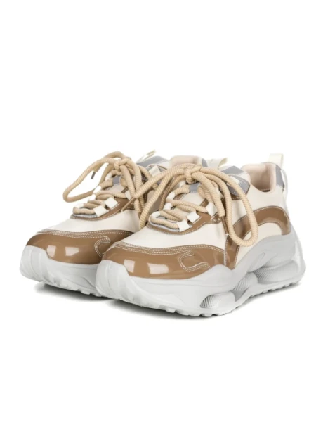 Pantofi Sport Dama din piele naturala S5361 CREAM-KHAKI | FRANCO GERARDO
