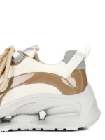 Pantofi Sport Dama din piele naturala S5361 CREAM-KHAKI | FRANCO GERARDO