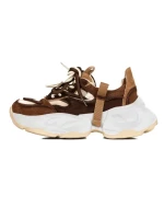 Pantofi Sport Dama din piele naturala 2586 CREAM-COFFEE | FRANCO GERARDO