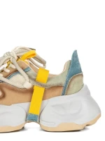 Pantofi Sport Dama din piele naturala 2586 CREAM-LIGHT GREEN | FRANCO GERARDO