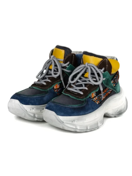 Pantofi Sport Dama din piele naturala HD7672 BLUE-GREEN | ADVANCER