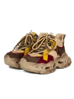 Pantofi Sport Dama din piele naturala HY6322 WINE-YELLOW | ADVANCER