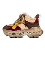 Pantofi Sport Dama din piele naturala HY6322 WINE-YELLOW | ADVANCER