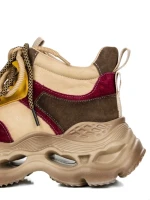 Pantofi Sport Dama din piele naturala HY6322 WINE-YELLOW | ADVANCER