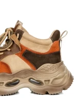 Pantofi Sport Dama din piele naturala HY6322 ORANGE-KHAKI | ADVANCER