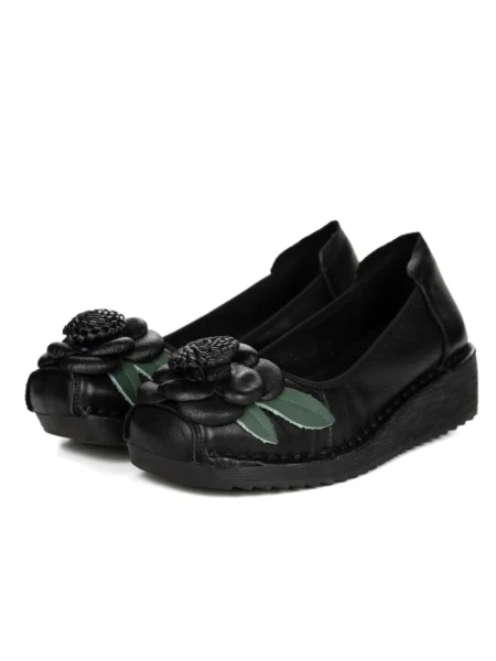 Pantofi Casual Dama din piele naturala F198 BLACK | FORMAZIONE