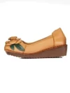 Pantofi Casual Dama din piele naturala F198 YELLOW | FORMAZIONE