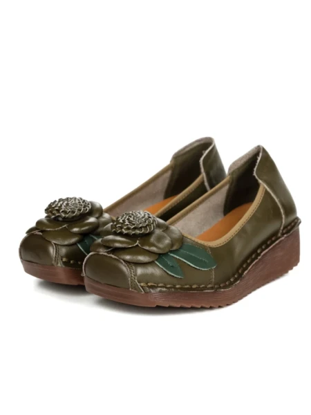 Pantofi Casual Dama din piele naturala F198 GREEN | FORMAZIONE
