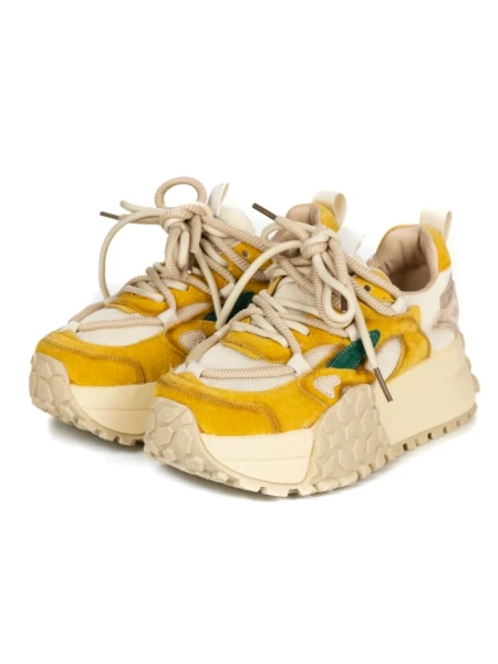 Pantofi Sport Dama cu Platforma 2587 CREAM-YELLOW | FRANCO GERARDO