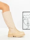 Cizme Dama cu talpa joasa 9155 BEIGE | CM