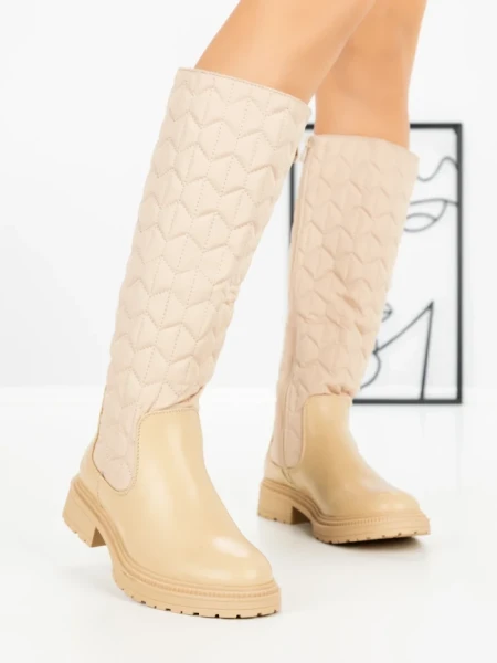 Cizme Dama cu talpa joasa 9155 BEIGE | CM