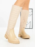 Cizme Dama cu talpa joasa 9155 BEIGE | CM
