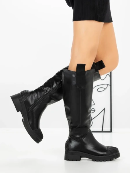 Cizme Dama cu talpa joasa 9050 BLACK | CM