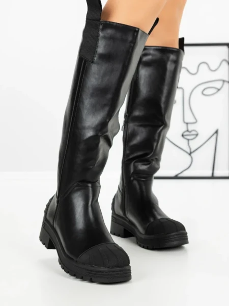 Cizme Dama cu talpa joasa 9050 BLACK | CM