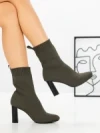 Botine cu Toc Gros 9076 GREEN | CM