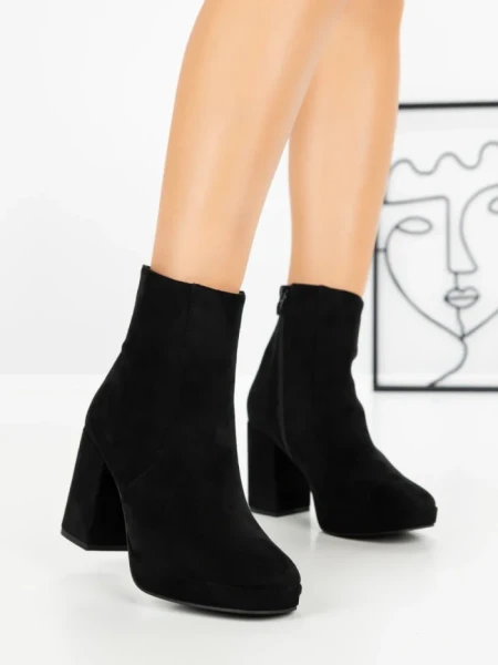 Botine cu Toc Gros 9131 BLACK | CM