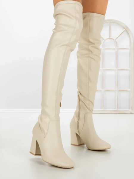 Cizme Dama cu Toc LQ-42 BEIGE | STEPHAN