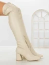 Cizme Dama cu Toc LQ-42 BEIGE | STEPHAN
