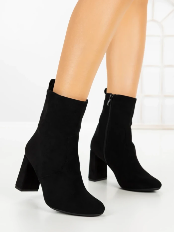 Botine cu Toc Gros 9063 BLACK | CM