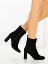 Botine cu Toc Gros 9063 BLACK | CM