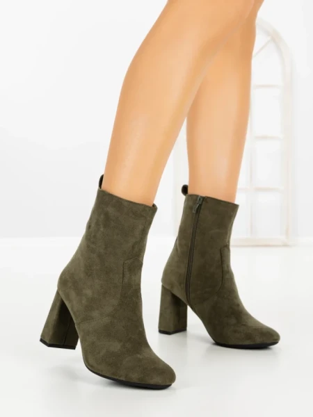 Botine cu Toc Gros 9063 GREEN | CM
