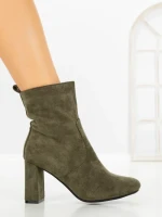Botine cu Toc Gros 9063 GREEN | CM