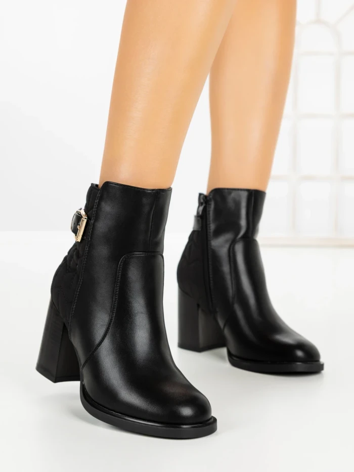 Botine cu Toc Gros 9137 BLACK | CM