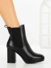Botine cu Toc Gros 9128 BLACK | CM