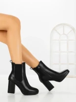 Botine cu Toc Gros 9128 BLACK | CM