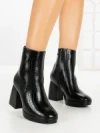 Botine cu Toc Gros 9109 BLACK | CM