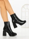 Botine cu Toc Gros 9109 BLACK | CM