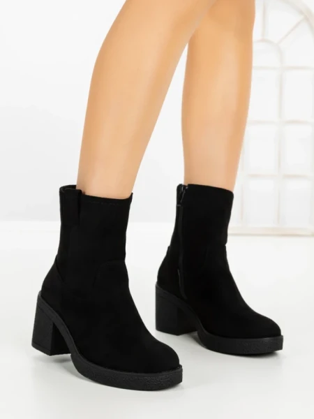 Botine cu Toc Gros 68263 BLACK | CM