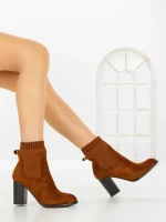 Botine cu Toc Gros 68192 CAMEL | CM