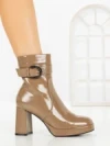 Botine cu Toc Gros 5730 KHAKI | SEASOND
