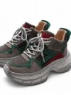 Pantofi Sport Dama din piele naturala HD7673 BROWN-GREEN | ADVANCER