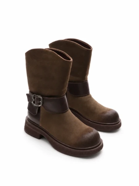 Ghete Dama din piele naturala 5150-2 KHAKI | ADVANCER