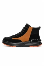 Ghete Barbati din piele naturala 3836 BLACK-YELLOW | ADVANCER