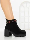 Botine cu Toc Gros YZ19-35 BLACK | H&D