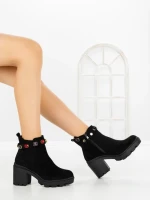 Botine cu Toc Gros YZ19-35 BLACK | H&D