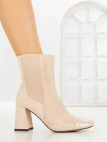 Botine cu Toc Gros YZ22-13 BEIGE | H&D
